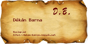 Dékán Barna névjegykártya
